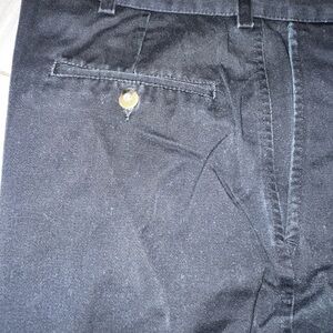 Haggar Black Cotton Twill Men's Regular Fit Flat Front Straight Leg Casual Pants